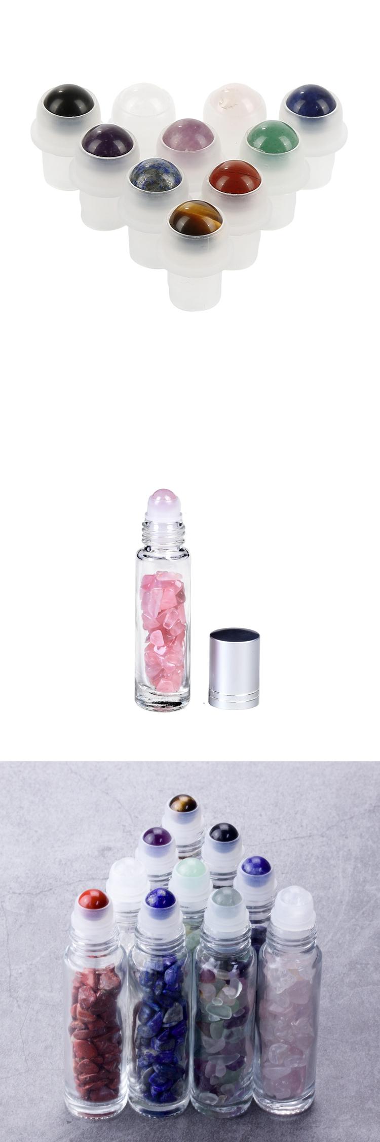 2020 hot selling 100% natural jade gua sha glass bottles roller gemstone facial massage roller tool