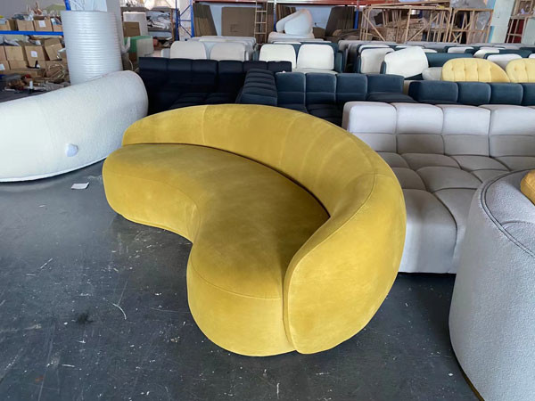 Half Moon Shaped Sectional Living Room Couch Sets With Recliners Long Booth 160cm