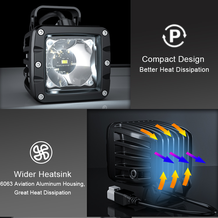 30W RGB Led Pod Work Light Vehicle LED Work Lights 5000K-5700K