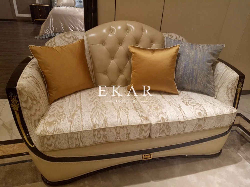 Upholstery 7 Seater Italian Fabric Leather Sofa Set