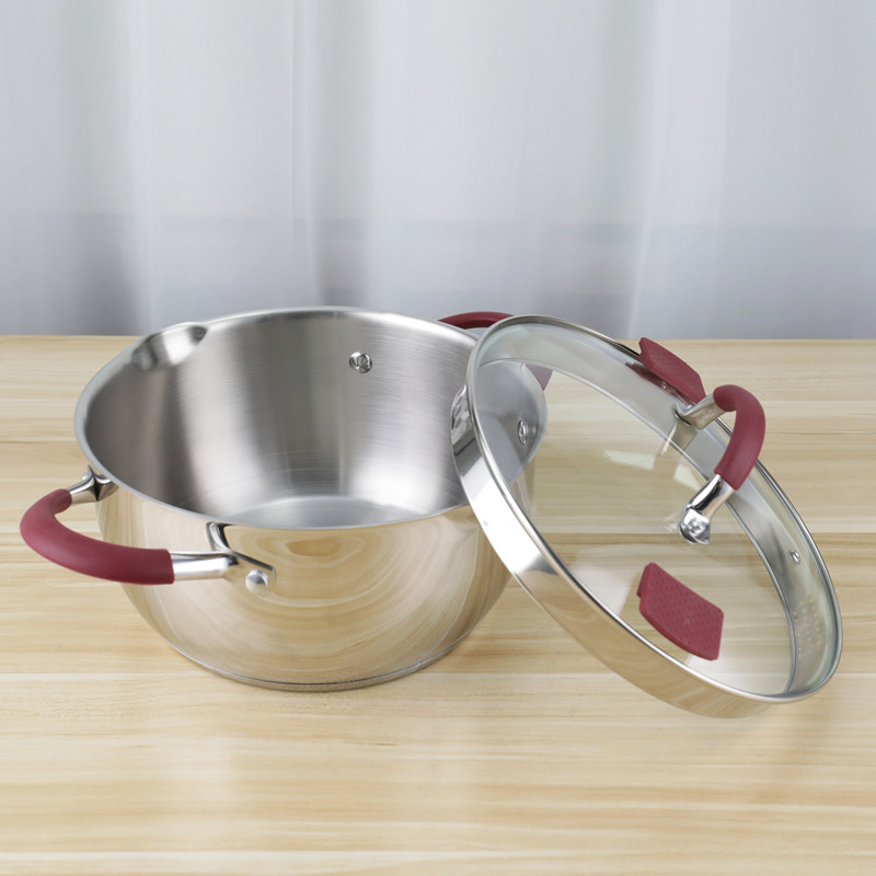 Custom Kitchen 5pcs Non Stick Cooking Pan Cookware Set Pot Set Silicone Handle Cooking Pot Set