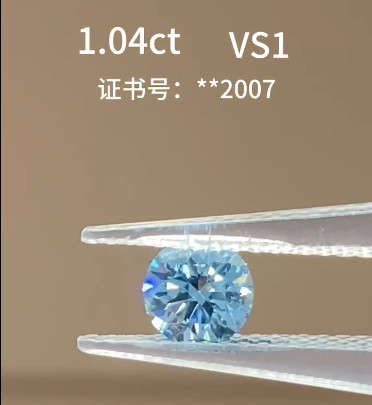 Round Blue Diamond Cultivated Diamonds Lab Grown Diamond Earing Ring Necklace Pendant