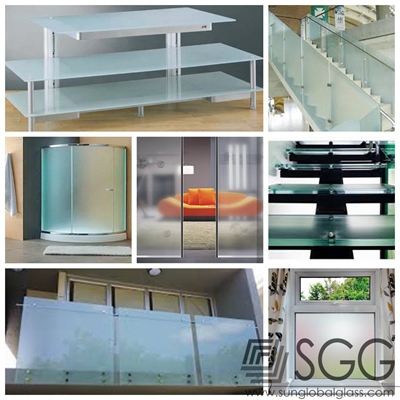 customized size frosted glass wall