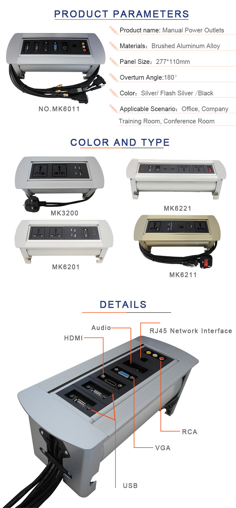 Boente one piece customized available with RCA interface automatic flip up outlet