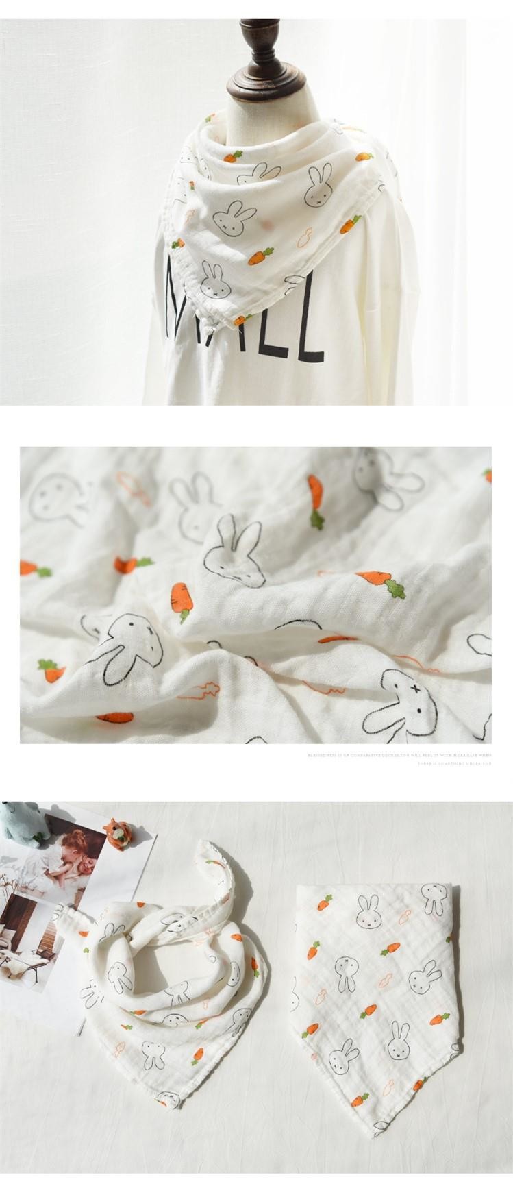 100% Cotton Muslin Baby Bibs Newborn Baby Bibs 23.6g Weight ODM / OEM
