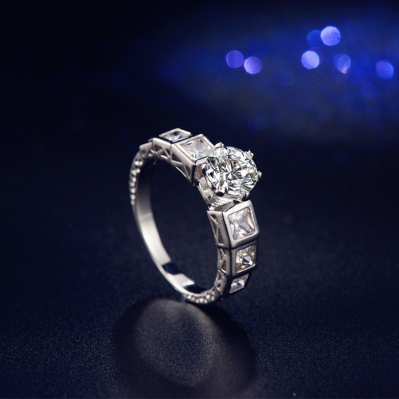 CZ with Big Round Zircon Ring Elegant Women Wedding Rings High Quality Delicate Gift Ring Fashion AAA CZ RIng Jewelry