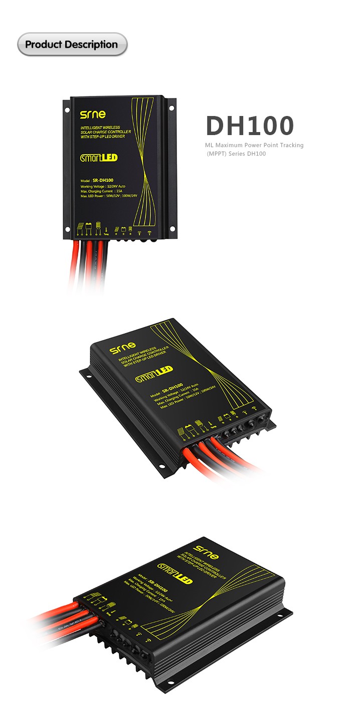 SRNE Solar Controller 12v Battery Charge Regulator With LED Driver SR DH100