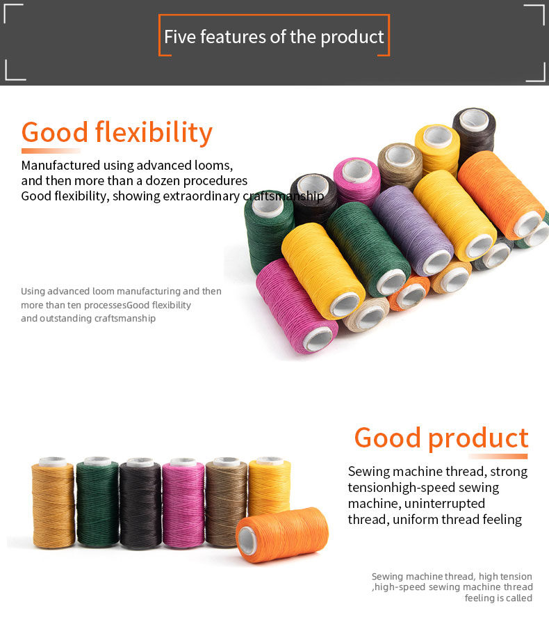 Purse Leather Sewing Waxed Thread-Practical Long Stitching Thread For Leather Craft DIY 0.8mm wax thread