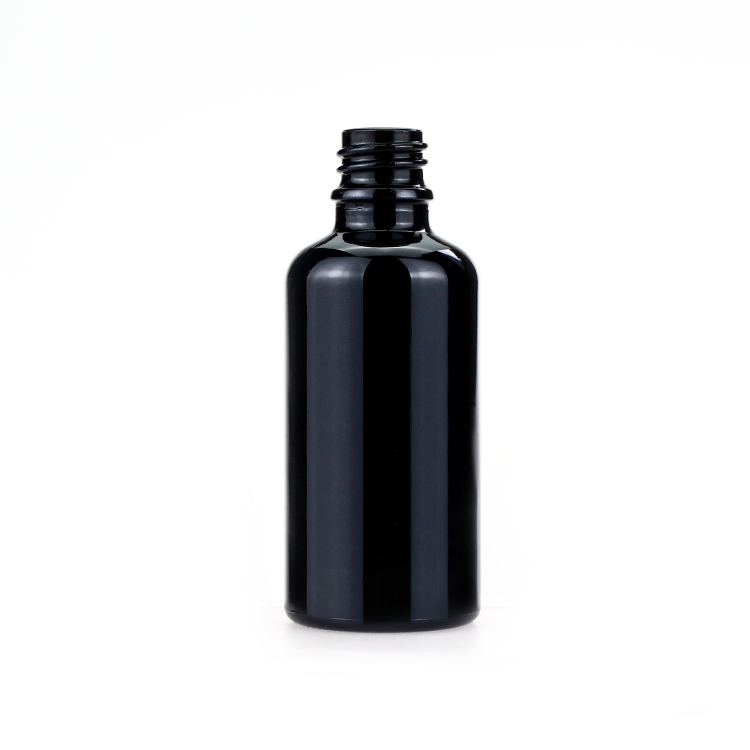 Cosmetic Black 50ml Glass Dropper Bottles Customized For Essential Oil