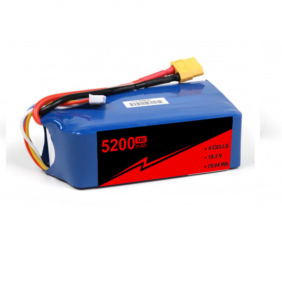 15.2V 12~24C 4s 5200mah Lipo Battery High Voltage Drone Quadcopter Battery
