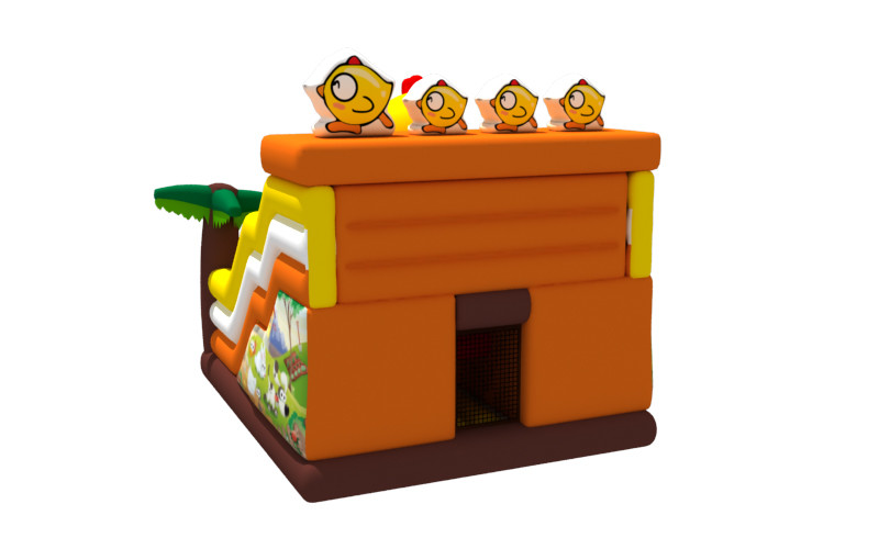 Commercial Events Inflatable Funny Park Kids Inflatable Chicken Cartoon Bouncer With Slide Combo