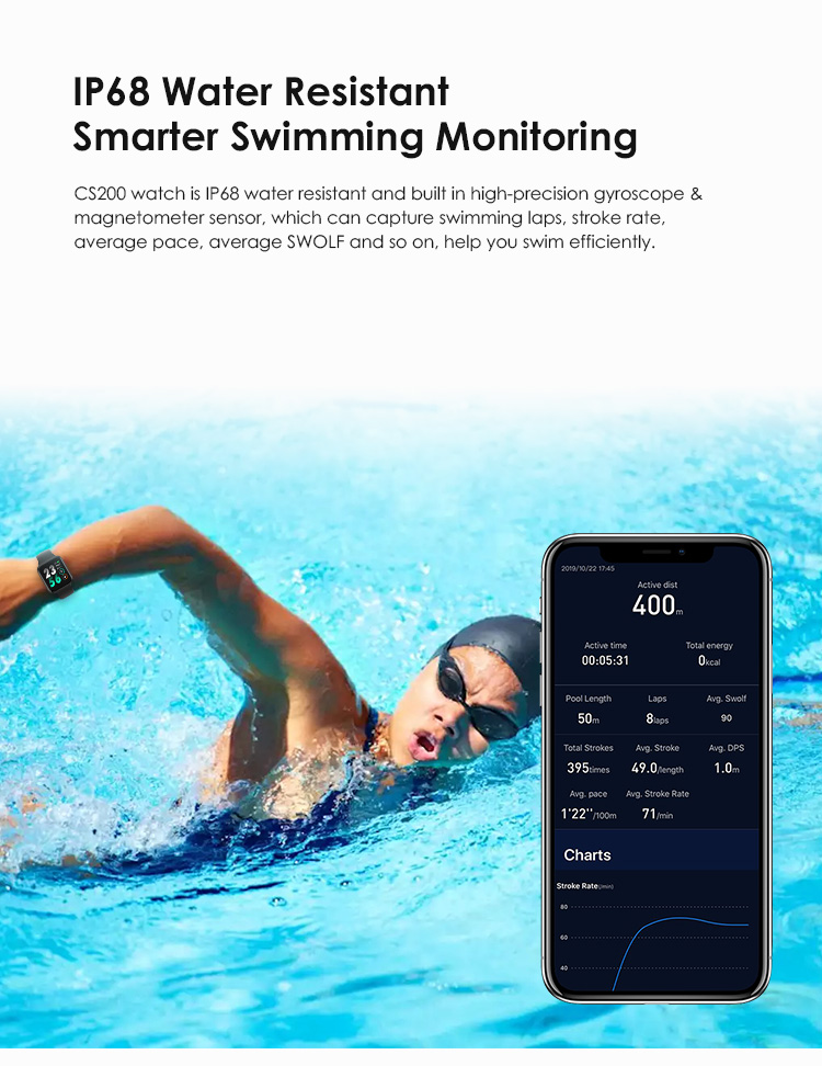 Digital Blood Pressure Monitoring Swimming Wrist Watch