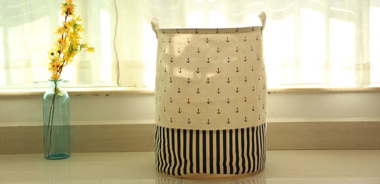 Promotional Waterproof Laundry Basket Foldable Canvas Dirty Clothes Storage Basket