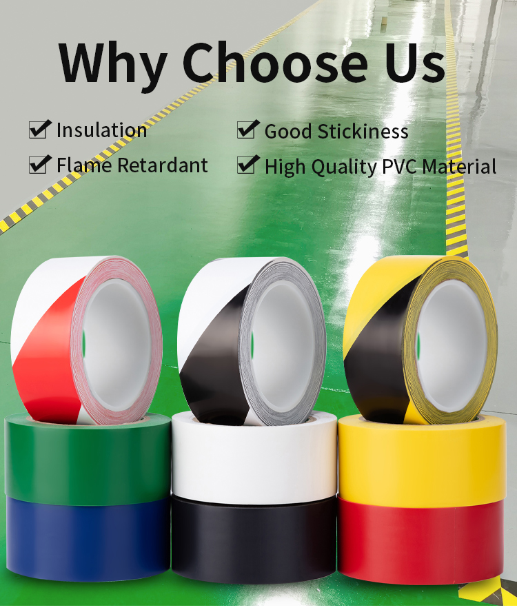 Green No Printing Custom PVC Marking Tape Waterproof Self Adhesive