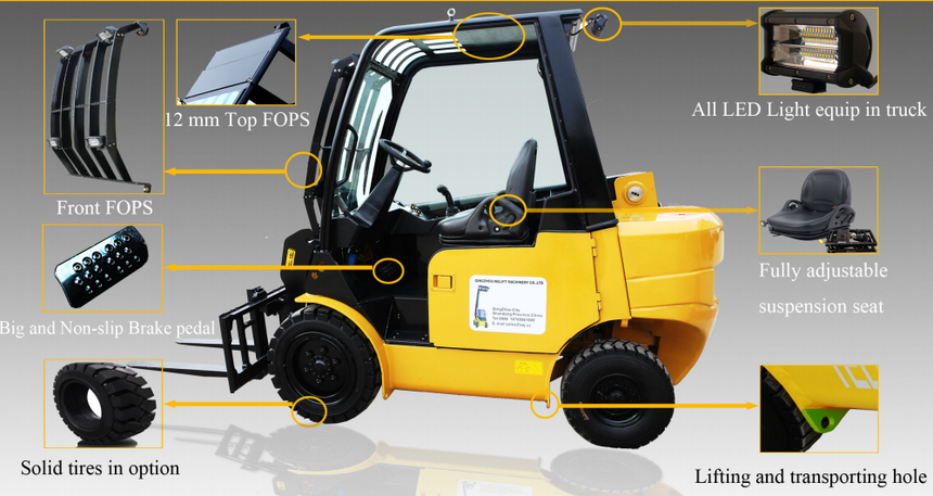 3 ton telescopic forklift loader 30 with max lifting height 4060mm,yellow color,with Joystick