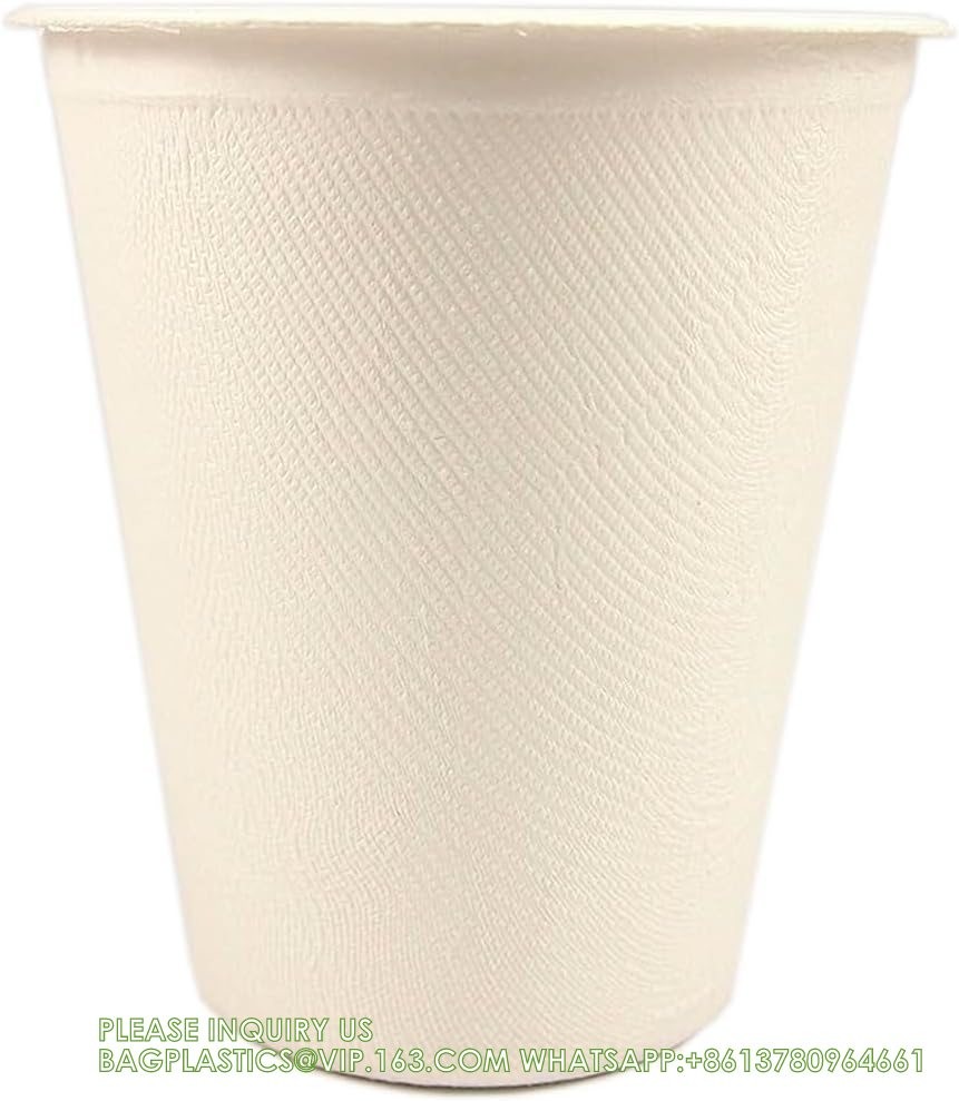 16 oz Biodegradable Disposable Drinking Coffee Cups, Eco Friendly Premium Party Cups, Natural Unbleached, Upcycled