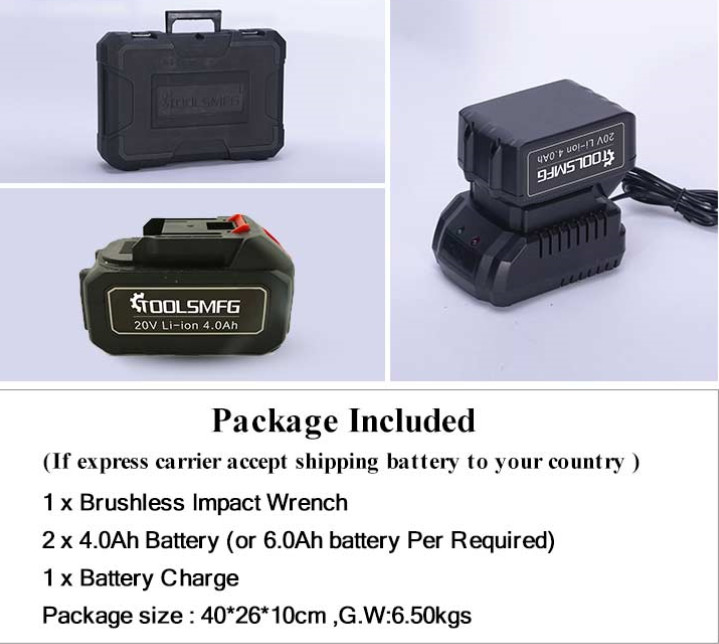 2400r/min Electric Power Tools M14-M30 Cordless Automatic Impact Wrench