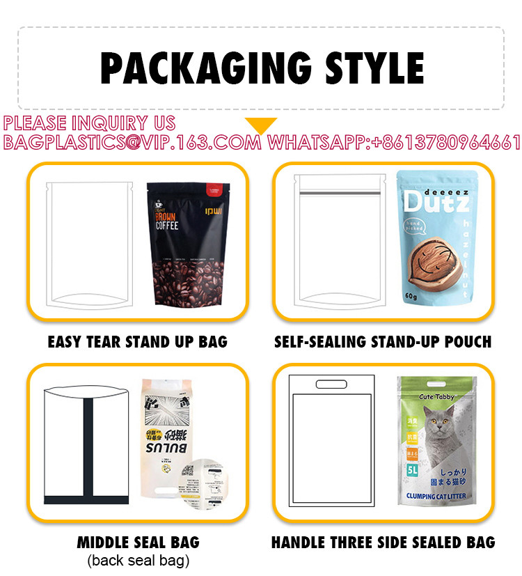 Resealable Stand Up Pouches For Long Term Storage Holographic Design Sealable Packaging