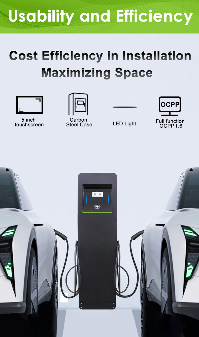 Commercial double gun ev charger Type 2 14kw 32A one phase OEM ODM public ev charger station