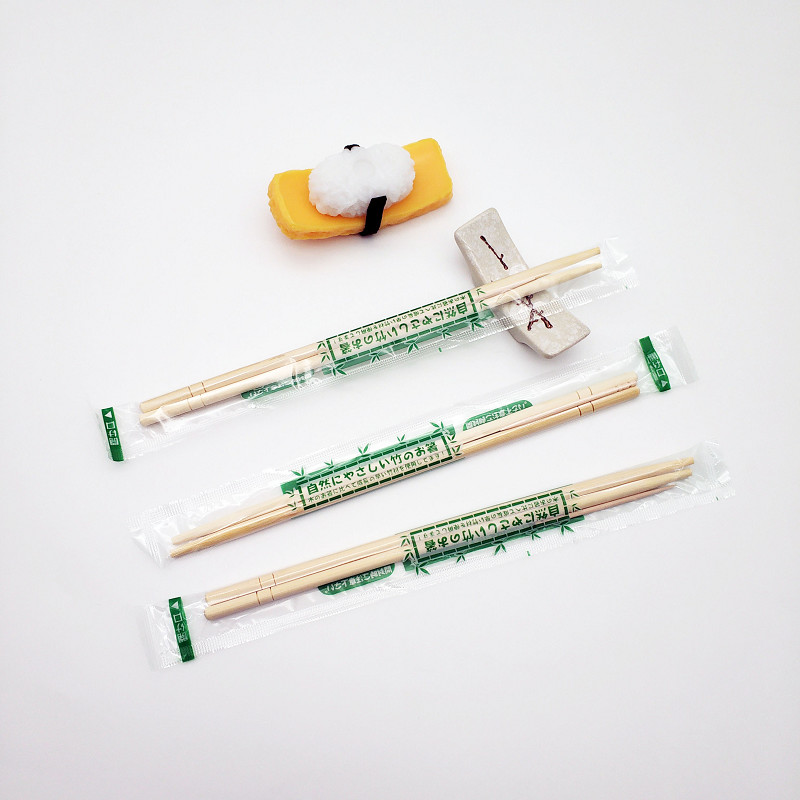 21cm Round Bamboo Chopsticks Disposable With OPP Sleeves
