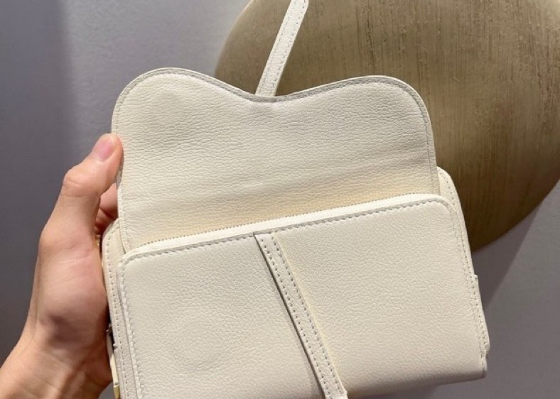 19cm Length Leather Caro Double Hand Bag Super Capacity Adjustable Strap
