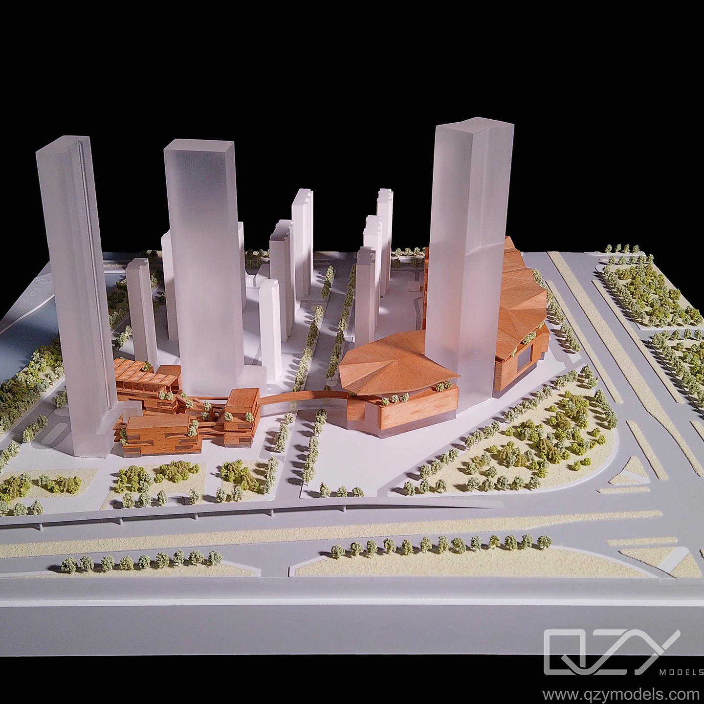 1/1000 Architectural Concept Model Commercial Complex City Scale Model Lightweight
