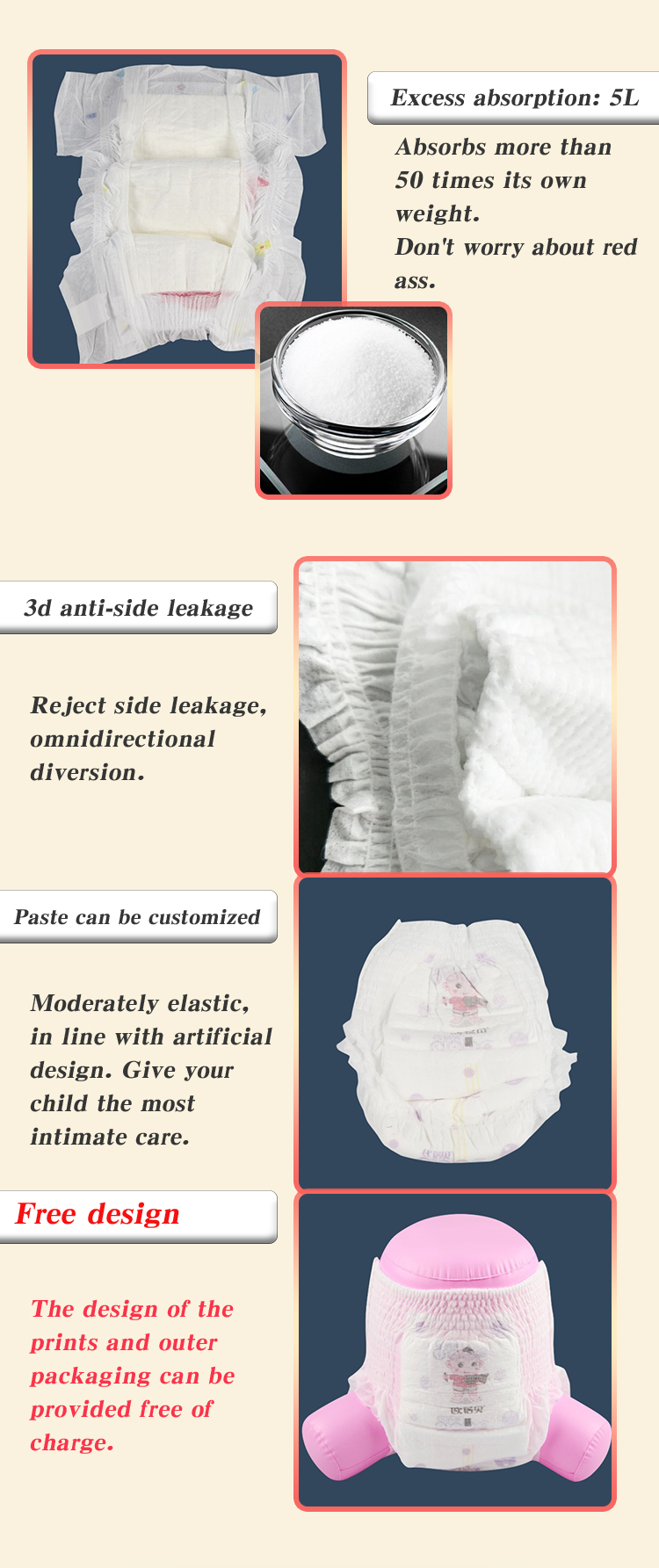 Soft Nowoven Frabic Baby Panty Diaper for Babies in Convenient Pull Up Style