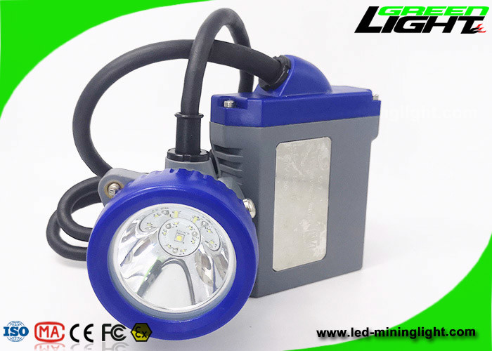 IP68 1.11W 10000lux Corded Mining Cap Lamp 6.6Ah Rechargeable