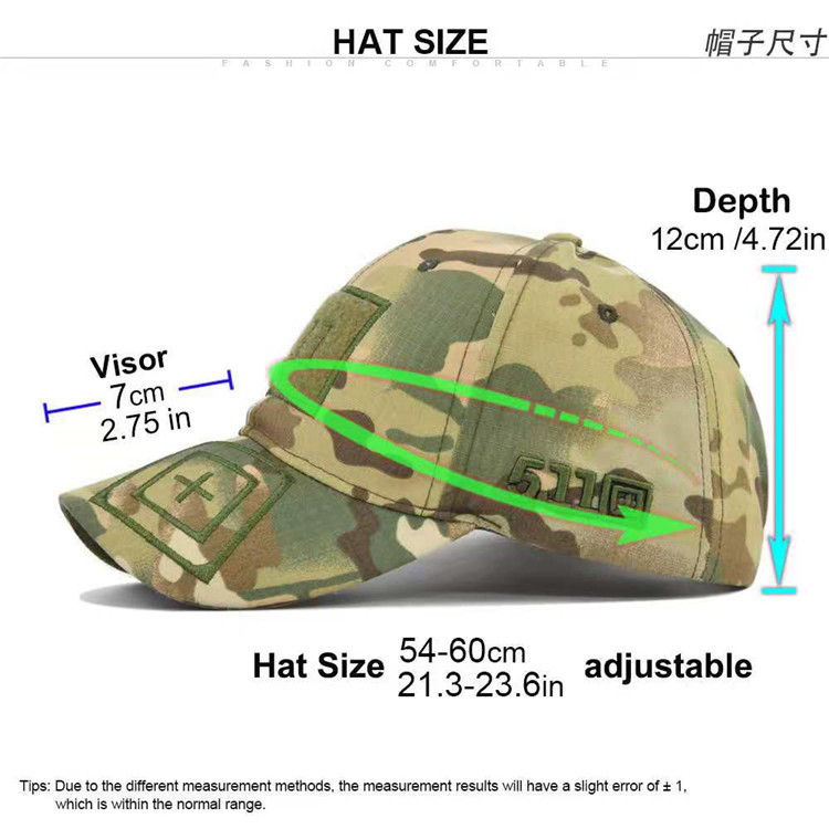 Retro Unisex Camo Adjustable Army Military Baseball Cap Curve Brim Fishing Hat