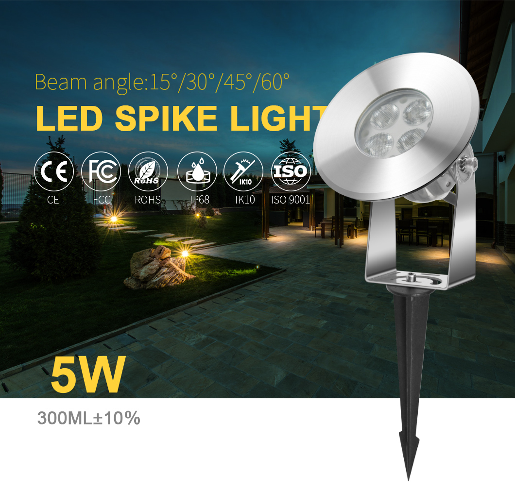 VDE 480LM Waterproof LED Lawn Light 5W SMD3535 Par56 Pool Light
