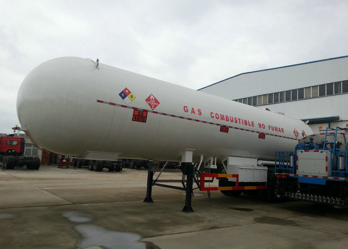 50 m3 Tank Semi Trailer For Liquid Petrol Gas , Butane , Propane Transport