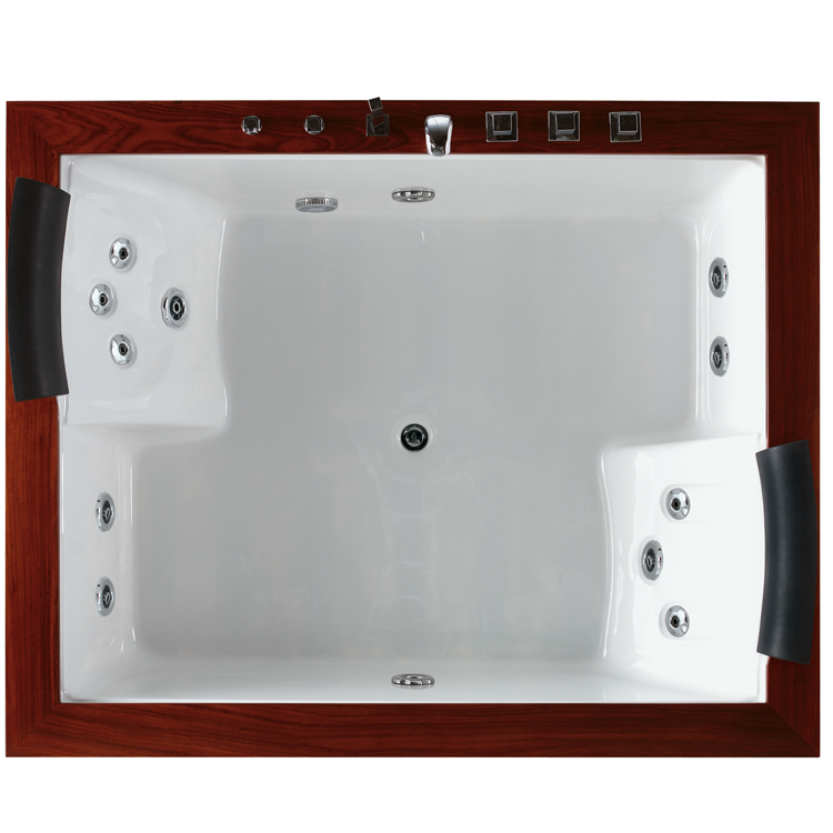White Whirlpool 2 Person Corner Bathtub Bathroom Design With Spa Jets 1.8m