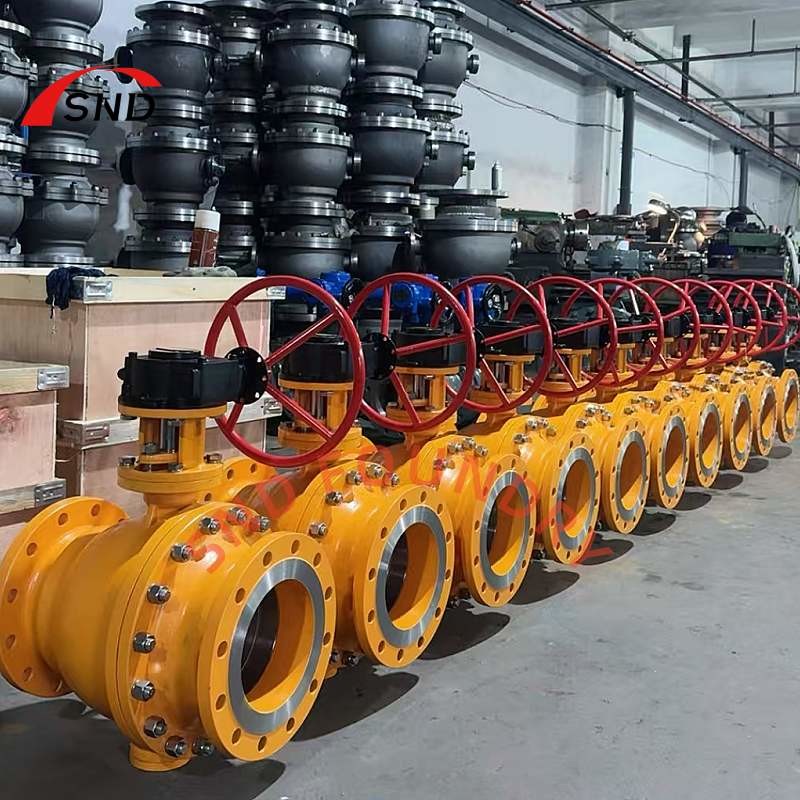 WCB Material Turbine Driven Ball Valve for Natural Gas Pipe Coating PN16 DN150