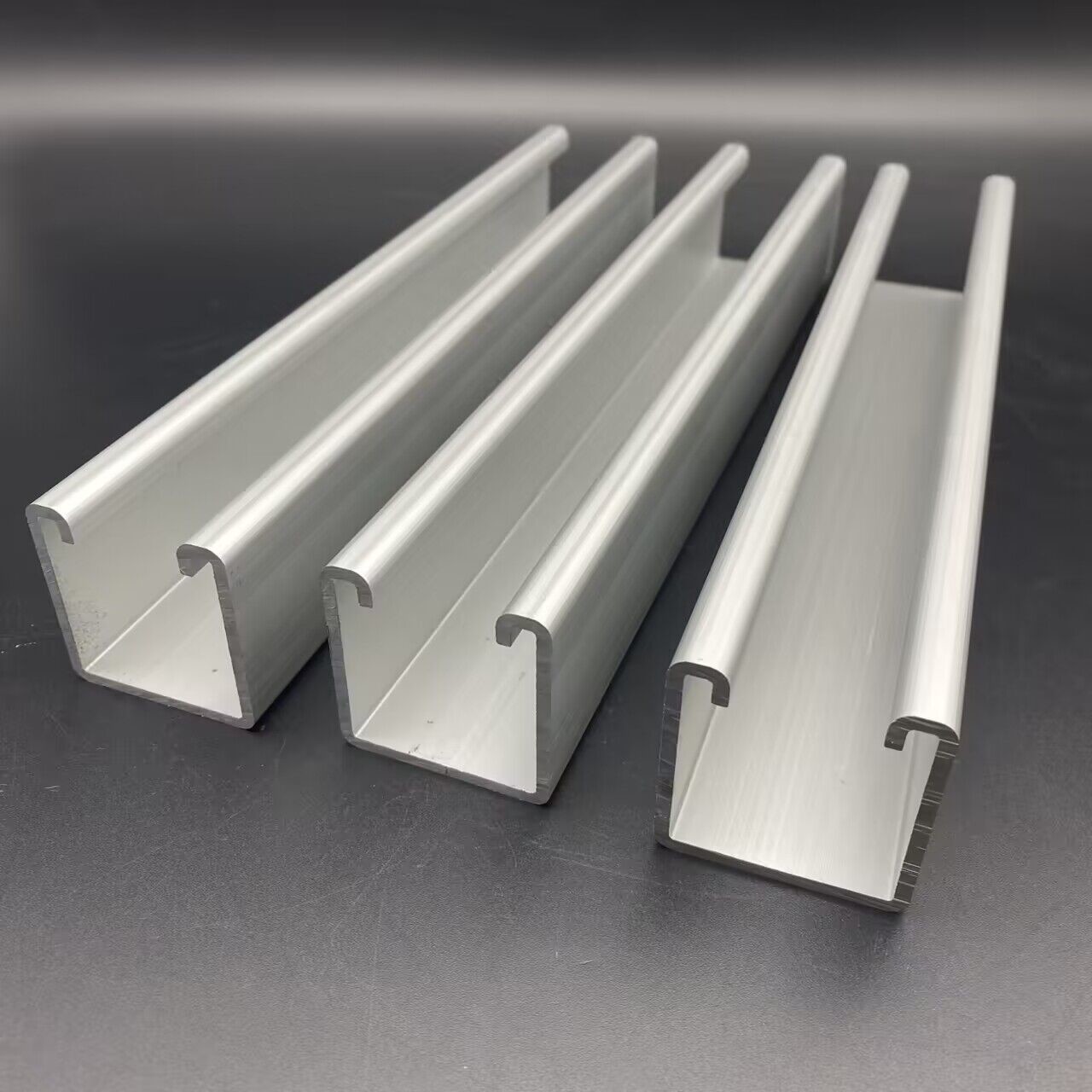 Custom Slotted Plain Aluminum C Profile for Solar Mounting System