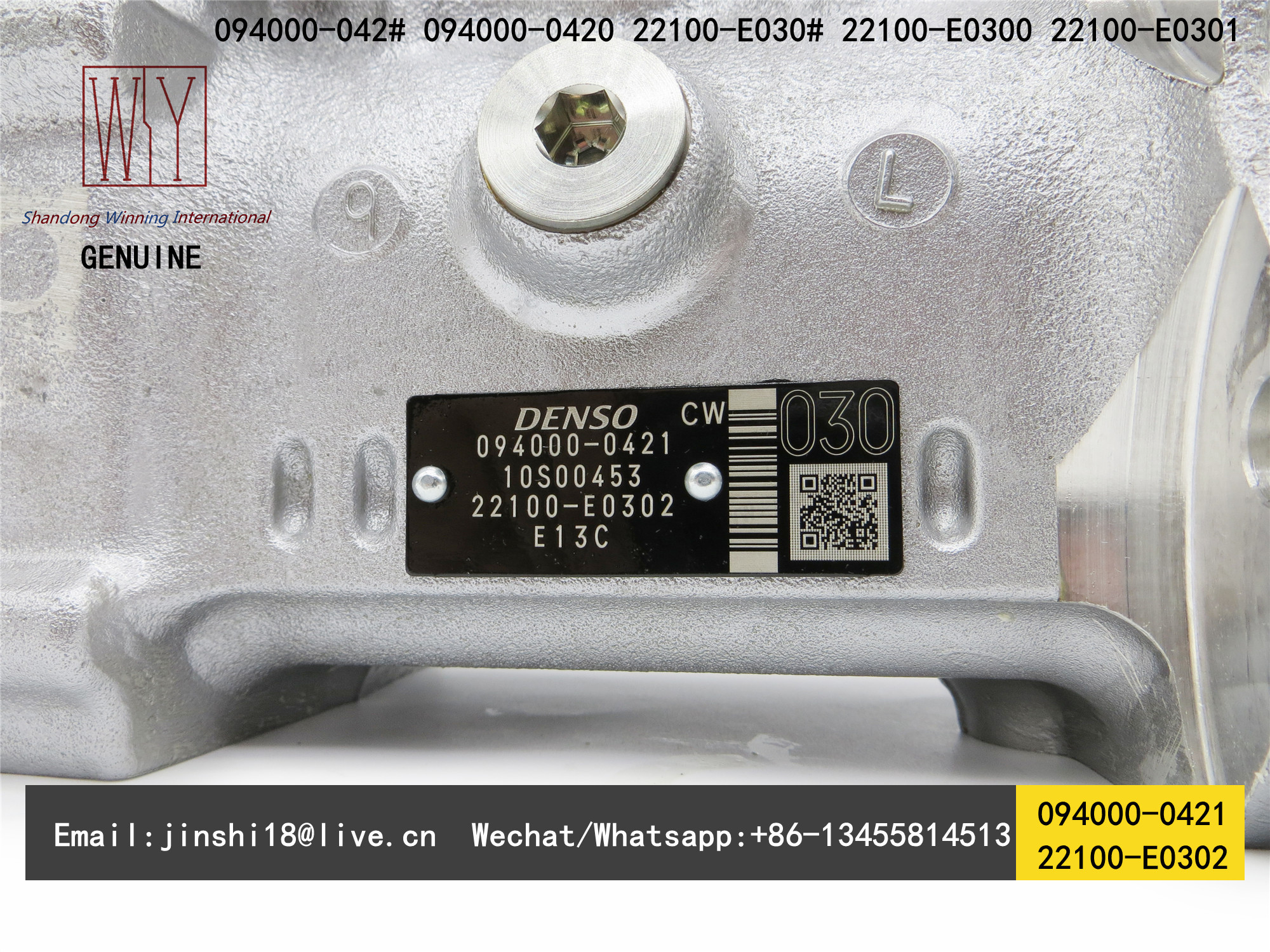 DENSO GENUINE AND NEW DIESEL FUEL PUMP 094000-0420, 094000-0421, 22100-E0300, 22100-E0302 FOR HINO 700 E13C 12.9D ENGINE