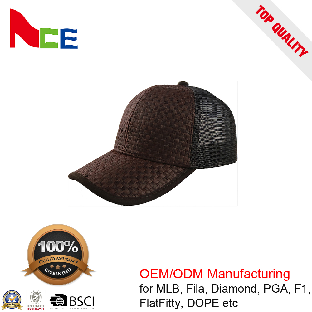 Fashion Cool Design 6 Panel Trucker Cap Custom Size Brown Color Eco Friendly