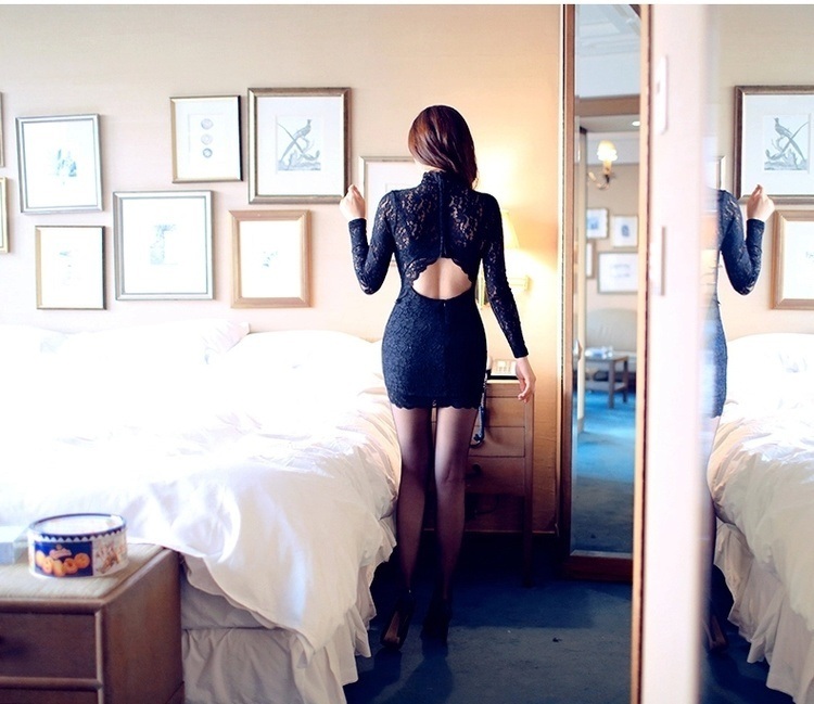 Hot Sale! Newly Listing High Quality Transparent Sexy Long-Sleeved Jumpsuit Miniskirt Lingerie