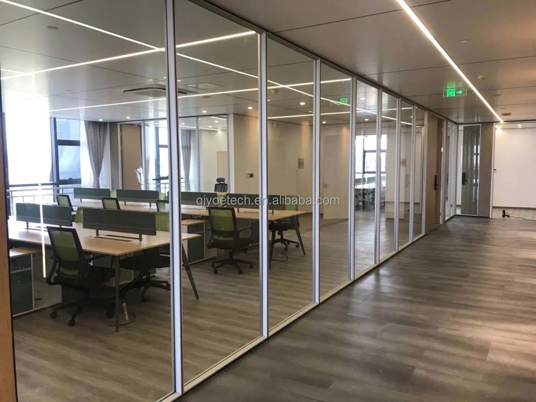 Hollow Structure Aluminum Office Partition Profile for Soundproof Glass Room Divider