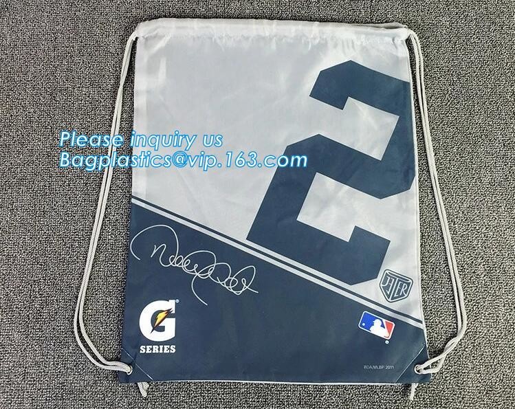 Promotion Custom Eco Friendly Sublimation Polyester Folding Shopping Bag,Promotional Sports Gym Sack Polyester Drawstrin