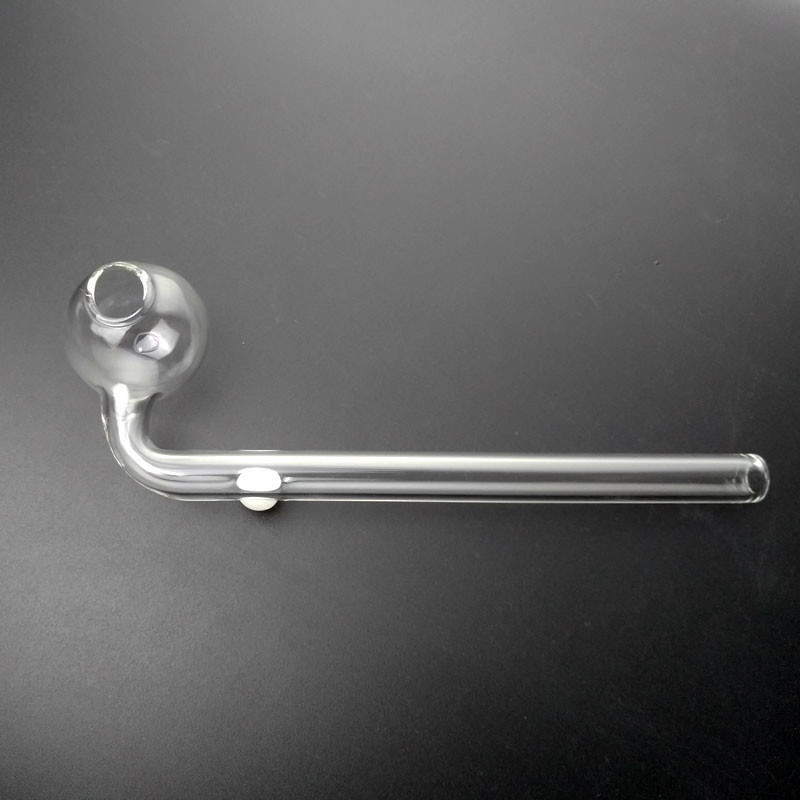 14cm Curved Glass Smoking Pipe With Different Colored Glass Balancer 2mm Thick