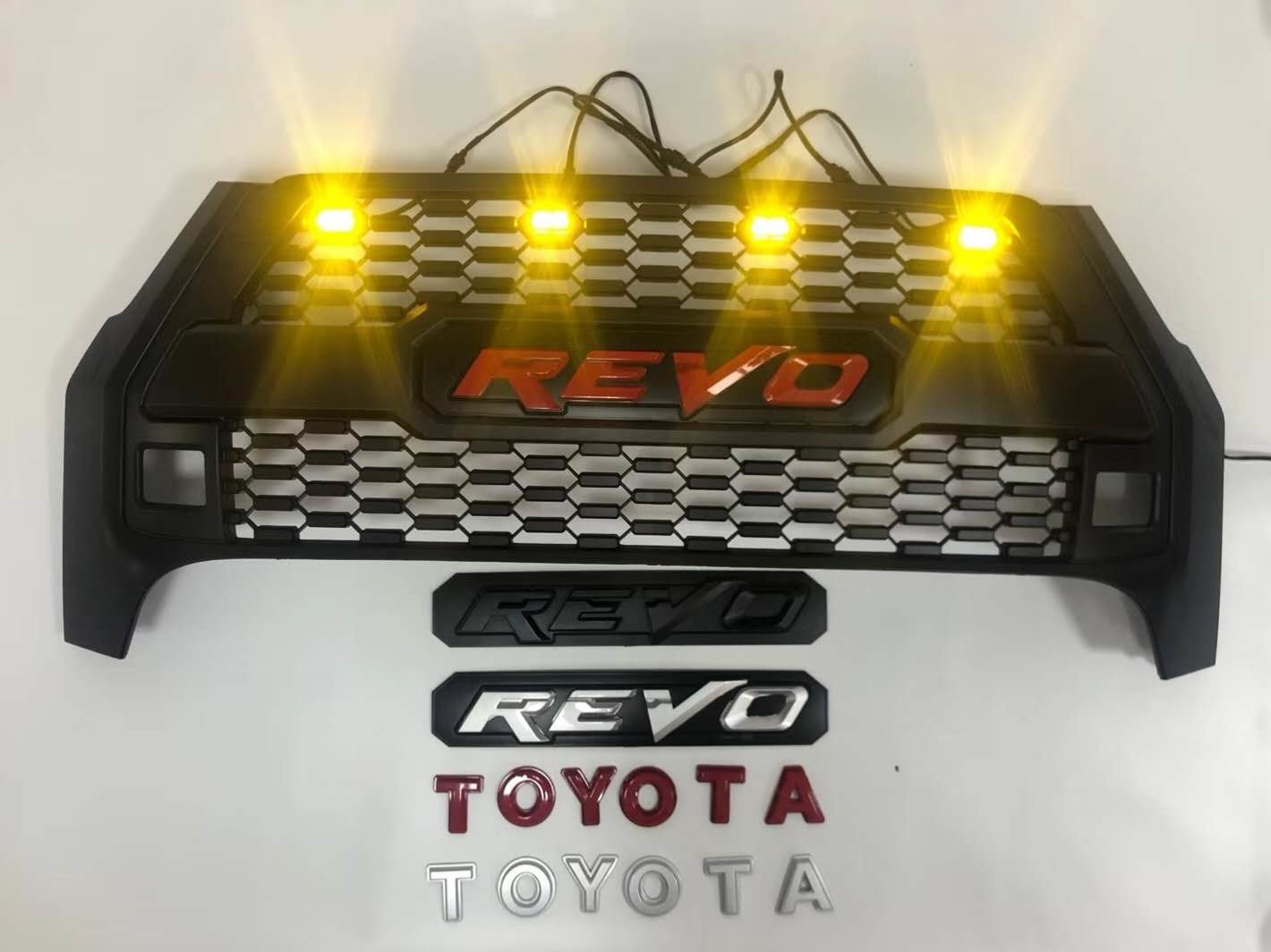 OEM Manufacturer Wholesale ABS Plastic Black Front Grill for Toyota Hilux Rocco Revo 2020 2021