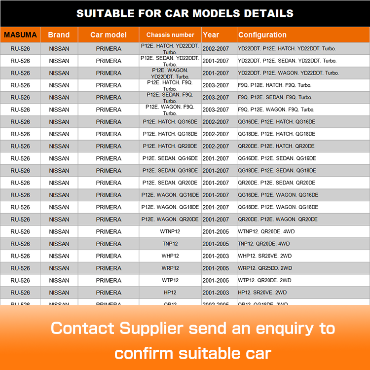 Mountings conrod UBS69DW 54591-AU000 for NISSAN PRIMERA HP12 RU-526 MASUMA Suspension Bush