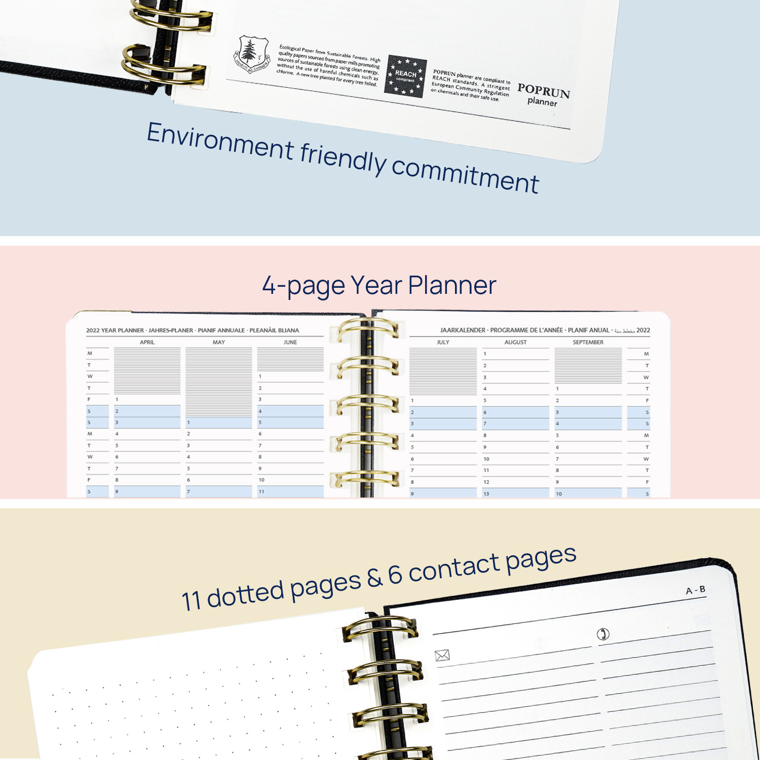 Royal Blue Color Medium Academic Planner 2023 Hardback O Binding