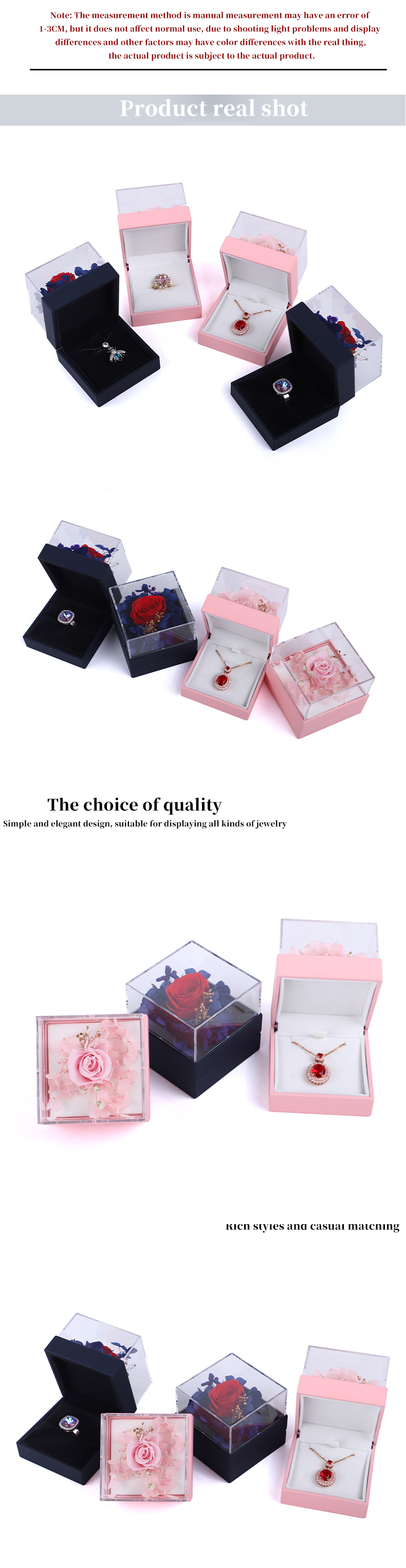 Luxury Square Rose Necklace Box Jewelry Gift Box For Captivating Presentation