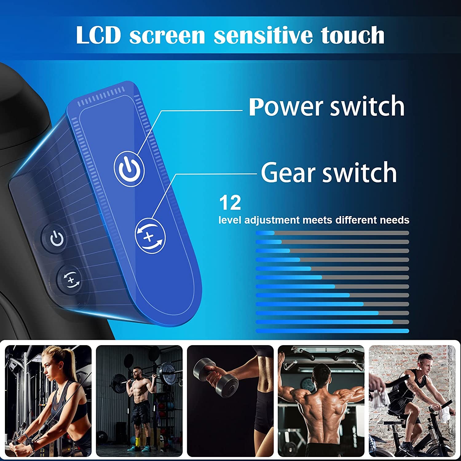 2000mAh Battery Ergonomic Handheld Massager Gun