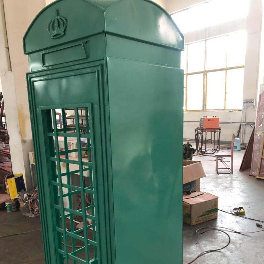 Steel Structure Public Antique Green Phone Booths
