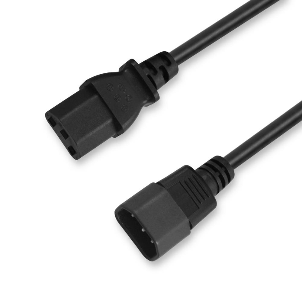 VDE Certified 3Ft IEC C13 to C14 Male to Female Extension Cable for UPS Desktop PC