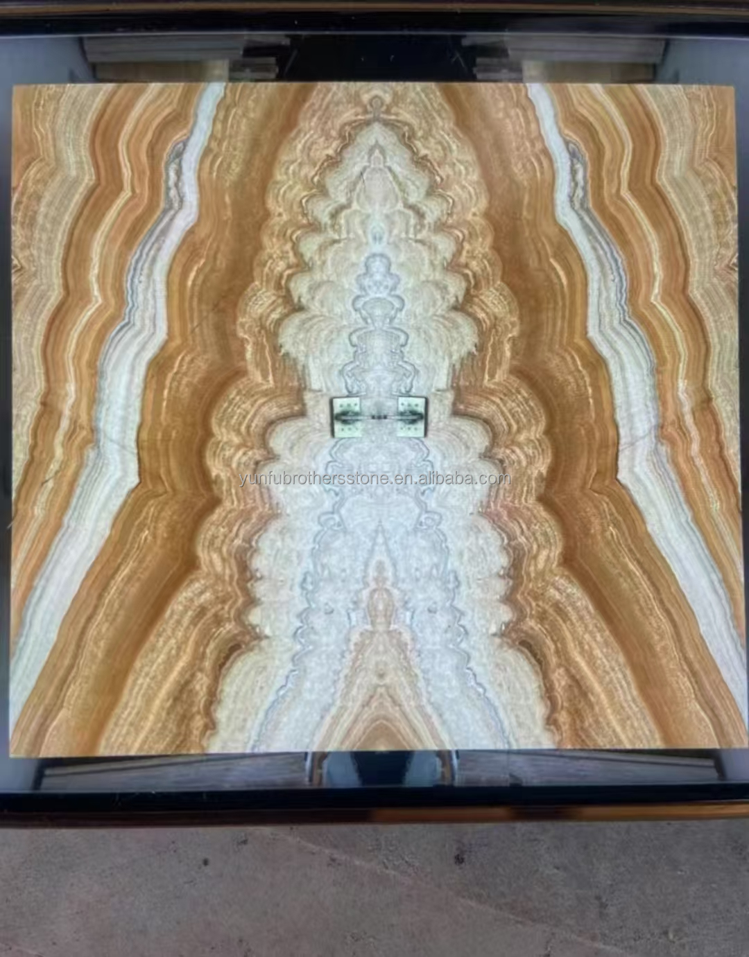 Hot Polished Onyx Big Slab Sheet Book Match for Translucent Stone Veneer Backlit Wall