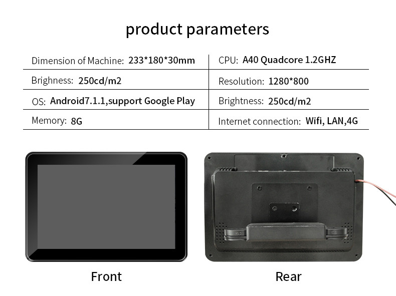 1280x800 10.1" Android Interactive LCD Touch Screen with RK3288 CPU
