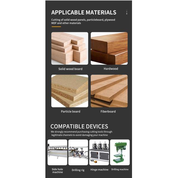 YINGBA CNC Tungsten Carbide Tips 2F Row Drill Woodworking Drilling Bits Woodworking Router Bits Woodworking Tools Drill Bits